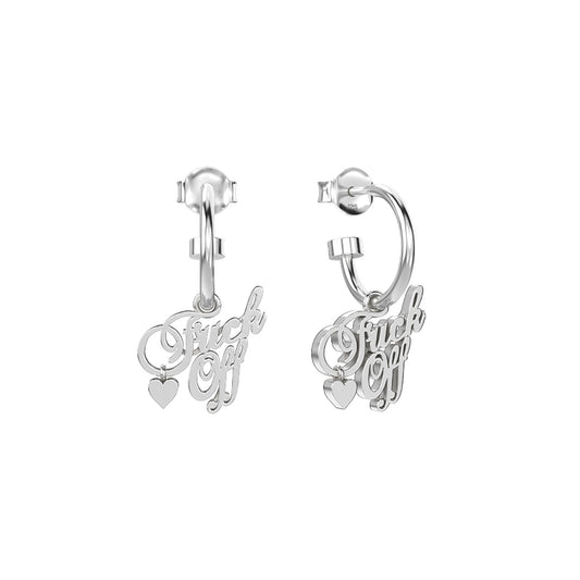 F*ck Off Script Anchor Earrings