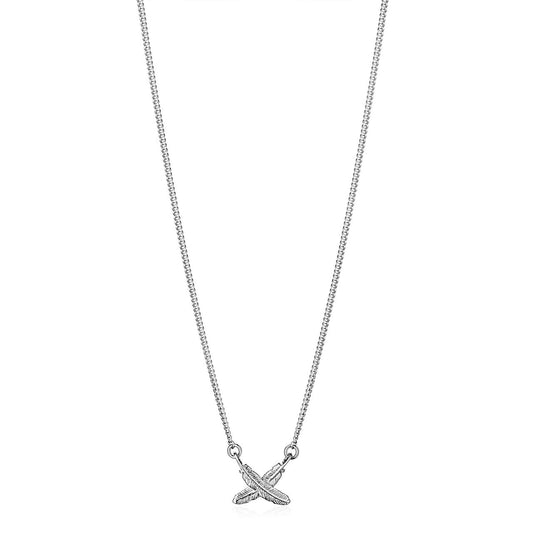 Sterling Silver Mini Feather Kisses Pendant