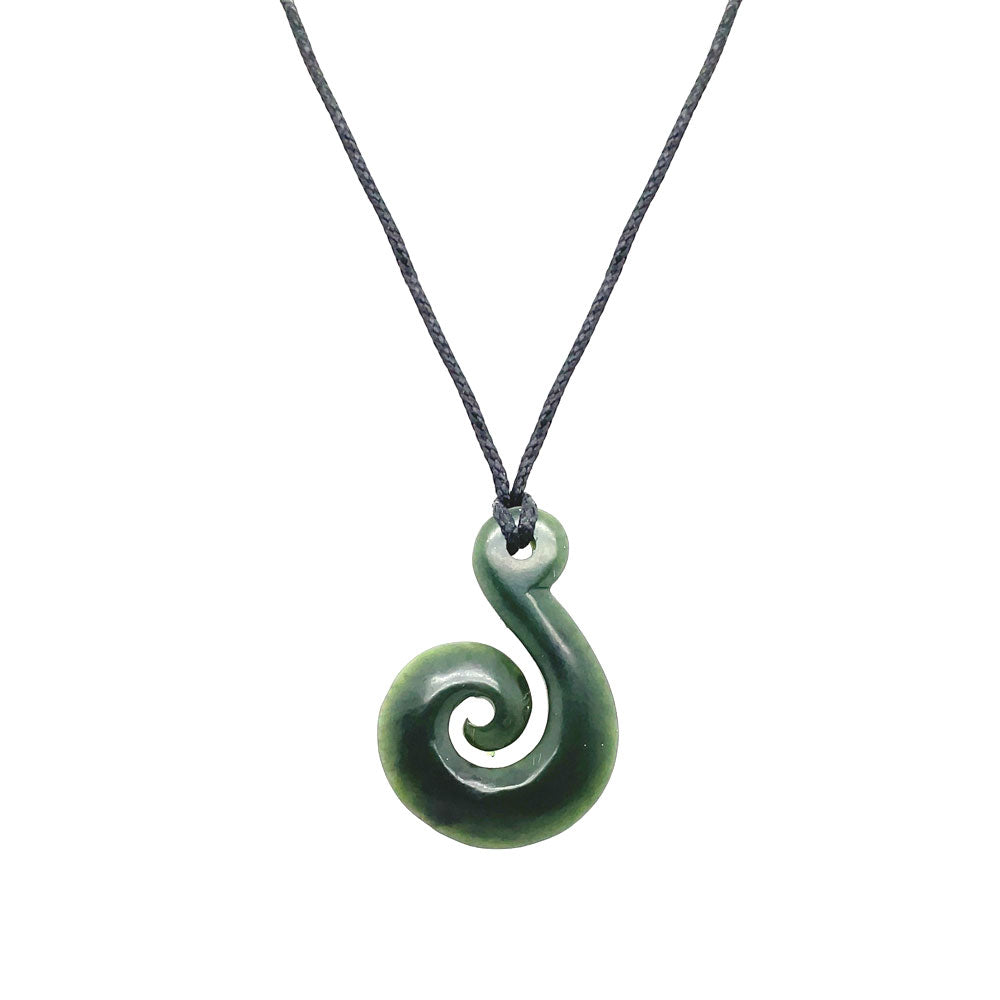 Medium Piko Hook New Zealand Greenstone Pendant