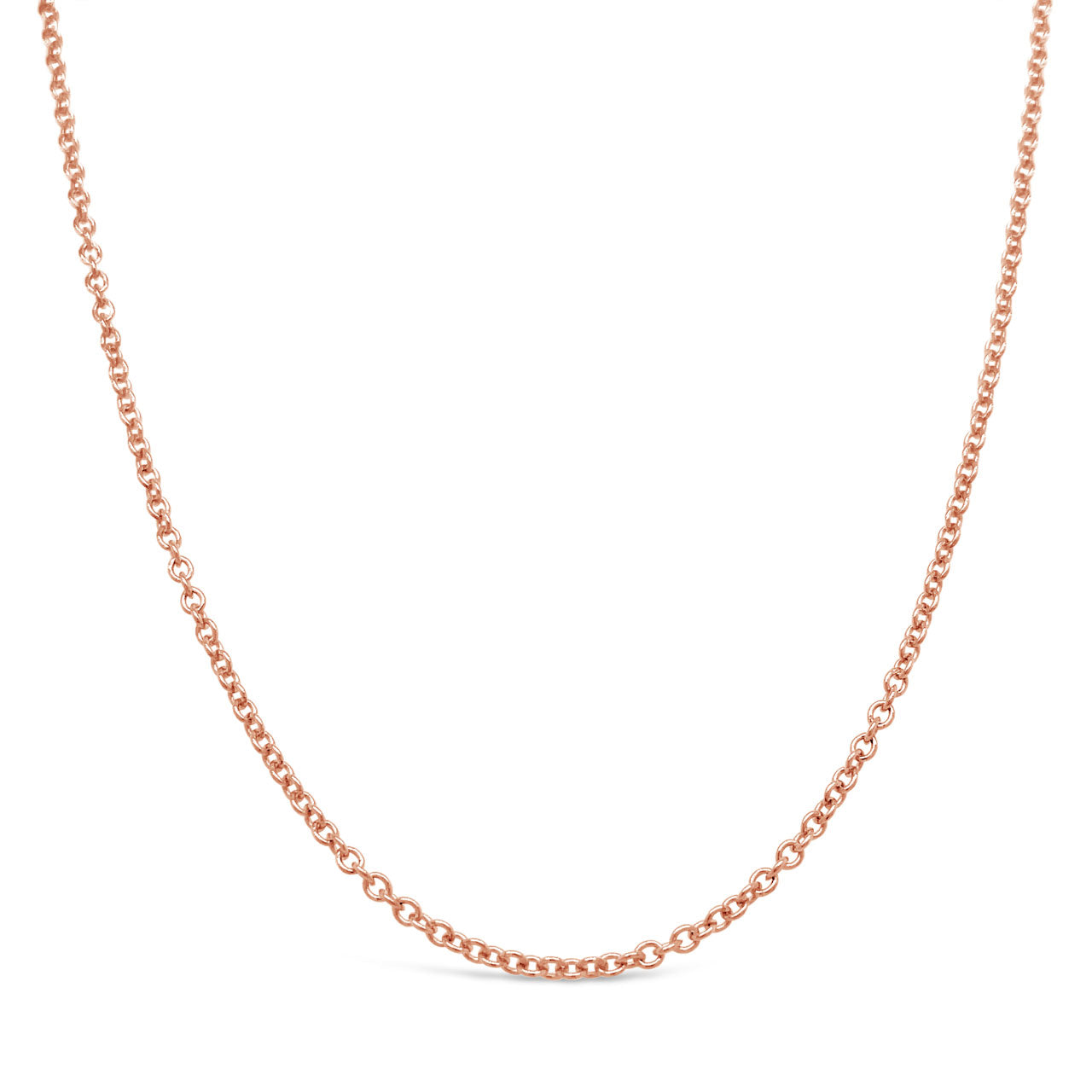 40cm Sterling Silver RCA40 Rose Gold Plated Round Cable Chain