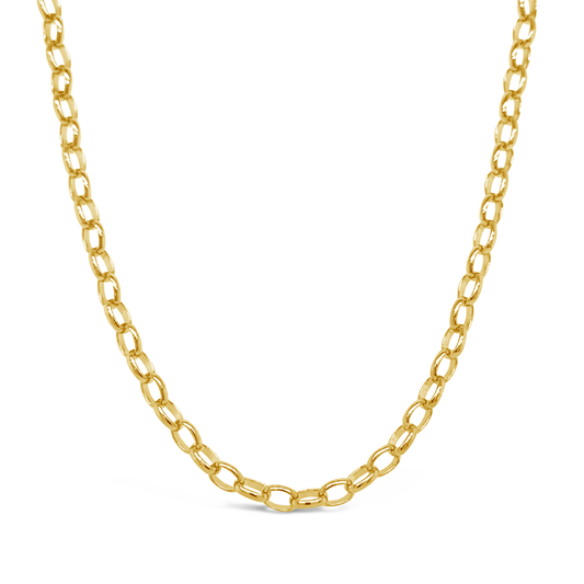 45cm 9k Yellow Gold BO1 Oval Belcher Chain