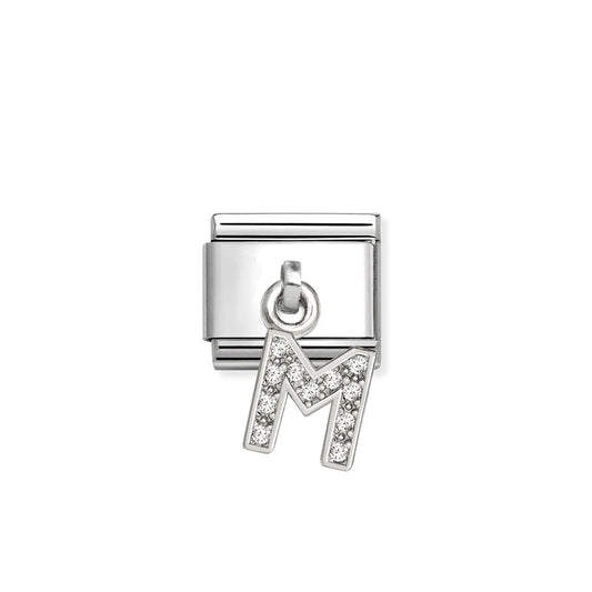 Composable Classic Link 331818/13 Letter M Charm In Silver And CZ