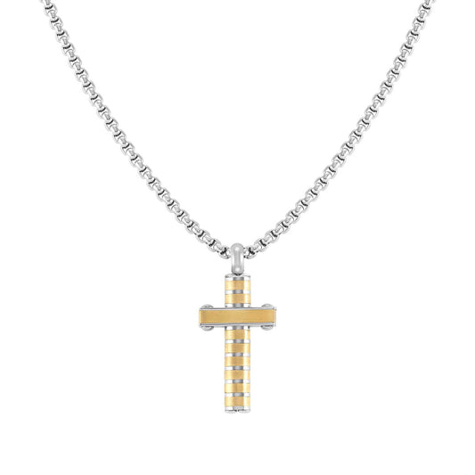 Strong Diamond 8033497522658 Stainless Steel Gold Plated Cross Necklace