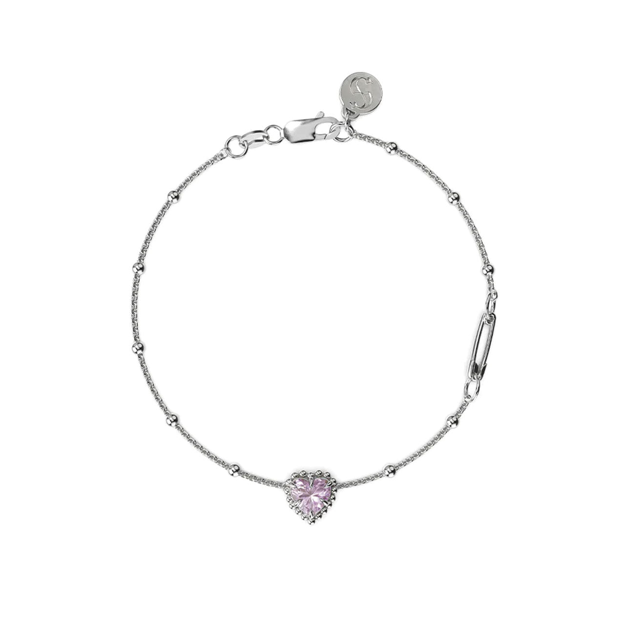 Dahlia's Heart Bracelet - Pink Amethyst
