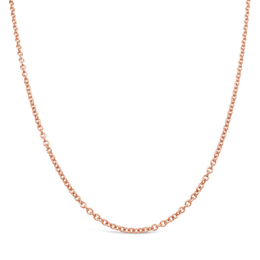 45cm Rose Gold Plated V374 Round Cable Chain