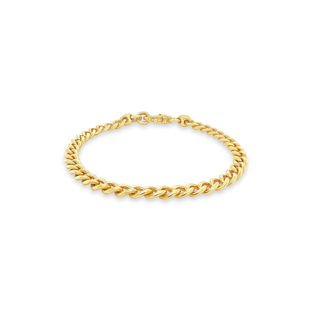 9k Yellow Gold Round Curb Bracelet