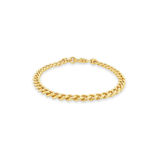 9k Yellow Gold Round Curb Bracelet