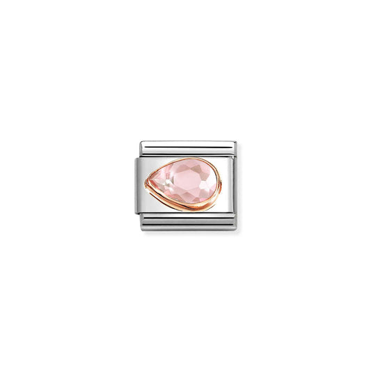 Composable Classic Link 430605/003 Tear Drop Left 9k Rose Gold & Pink CZ