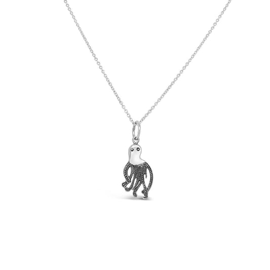 Sterling Silver Small Octopus Necklace