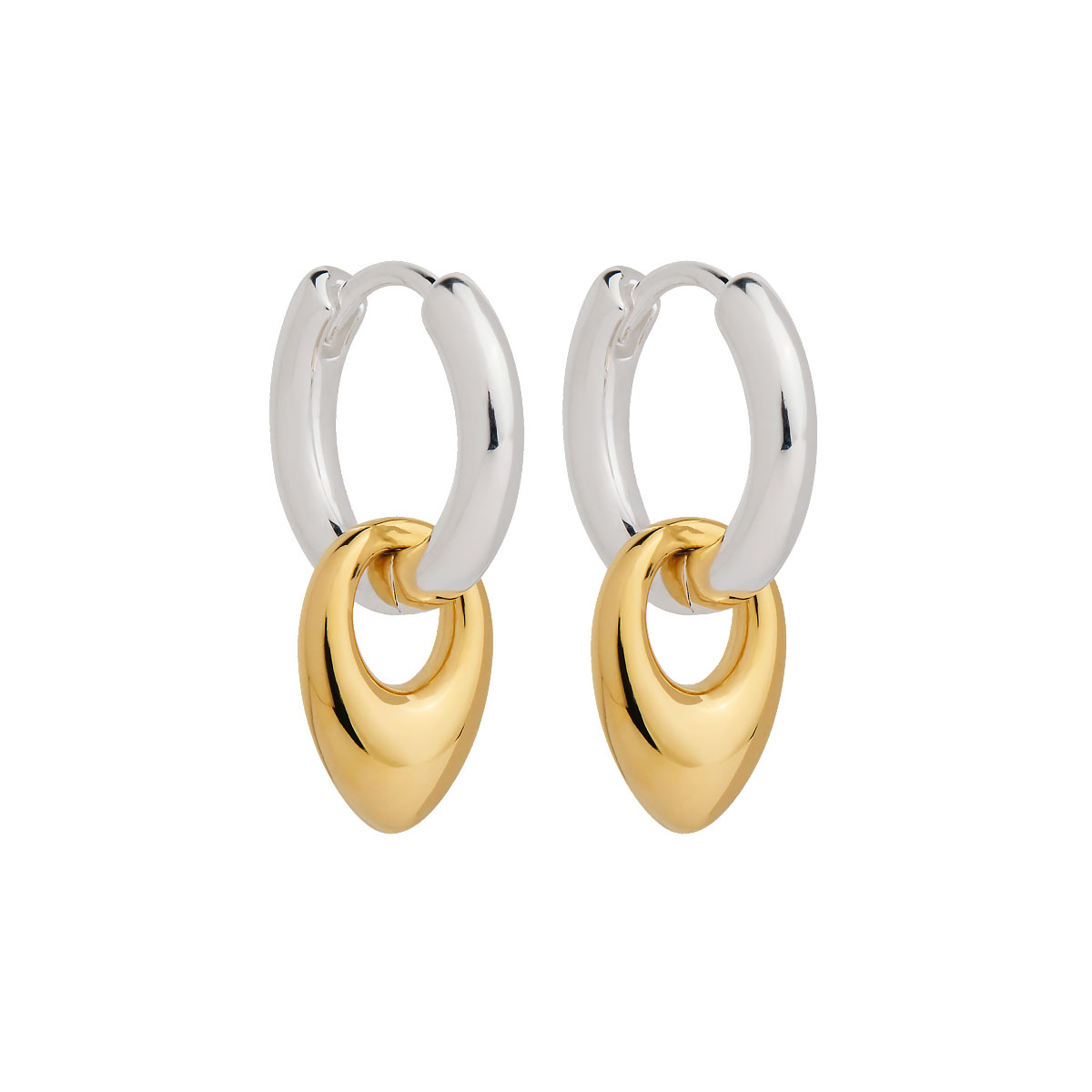 Petal Huggie Earring - 2 Tone