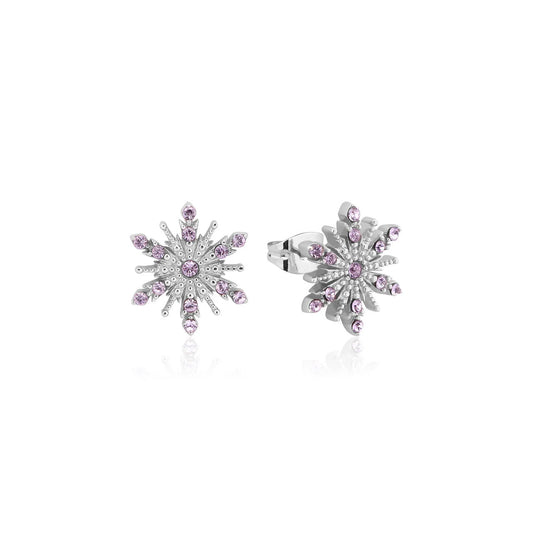Disney - Sterling Silver Frozen Anna Crystal Snowflake Stud Earrings