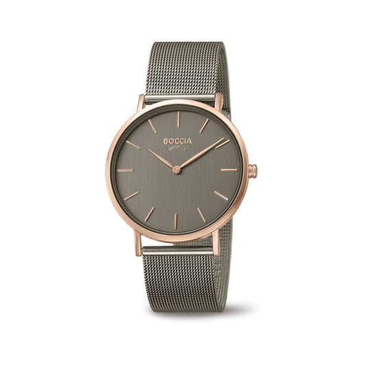 3273-08 - Ladies Titanium Rose Gold & Gun Metal Watch