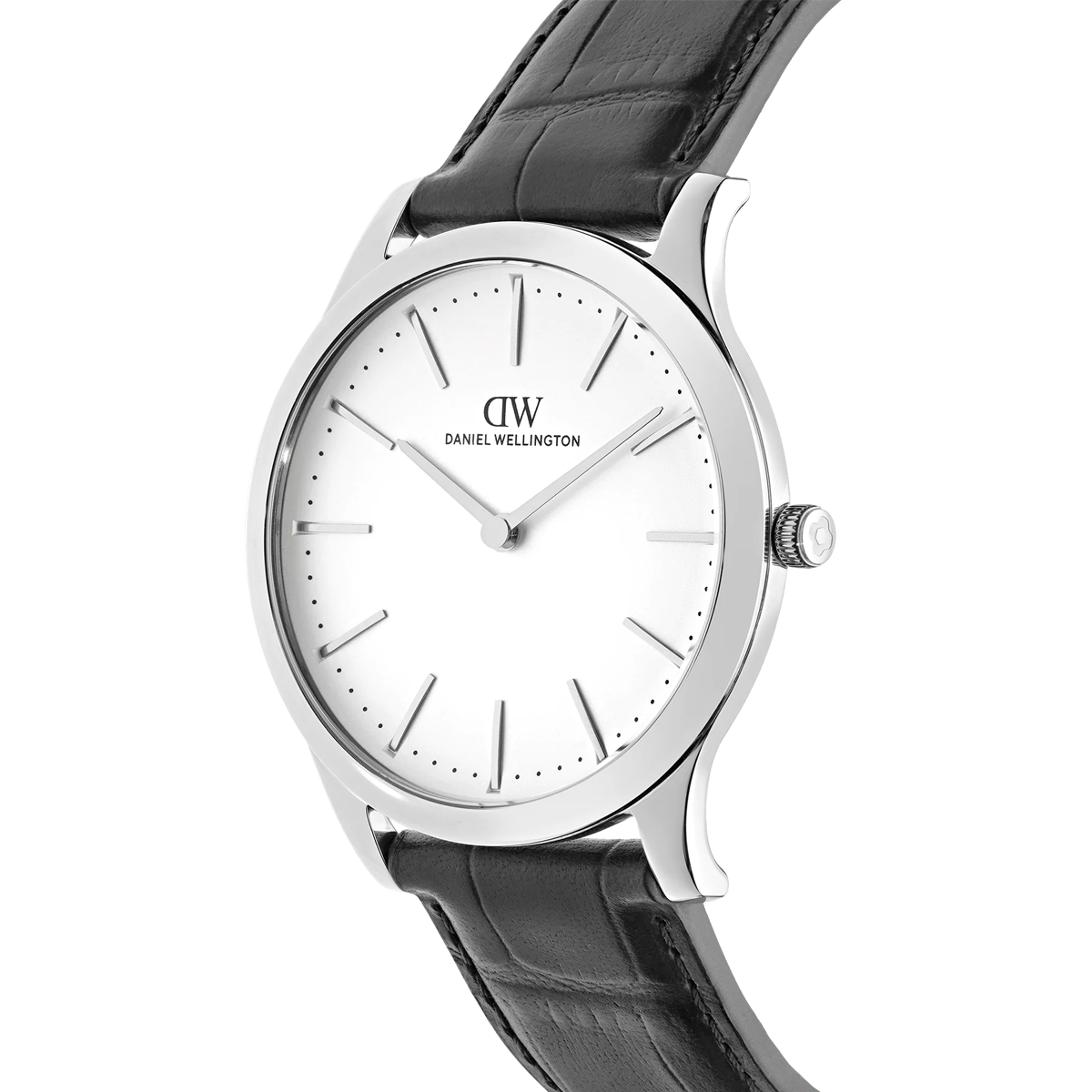 Pathfinder Black-Croc Frost-White Silver Mens Watch