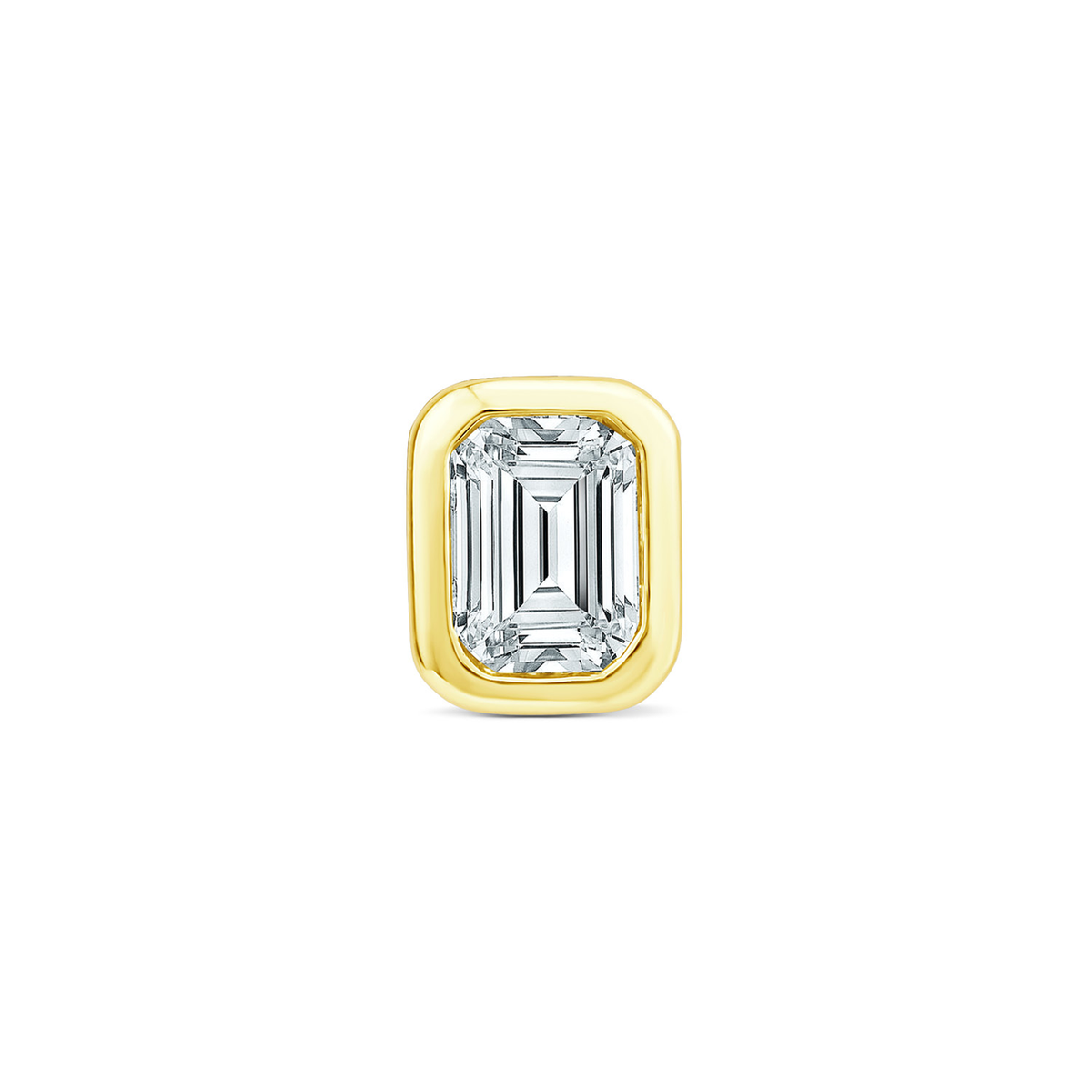 9k Yellow Gold 0.10ct Bezel Set Lab Grown Diamond Single Flat Back Earring