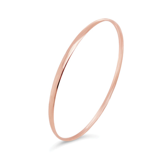 9k Rose Gold NZ Made Oval Flat Bangle