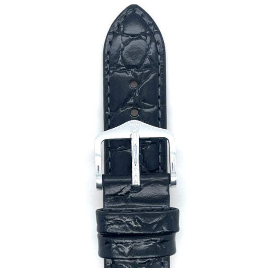 Crocograin - 18m Black Long Leather Watch Strap