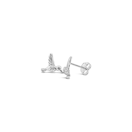 Sterling Silver Hummingbird Stud Earrings