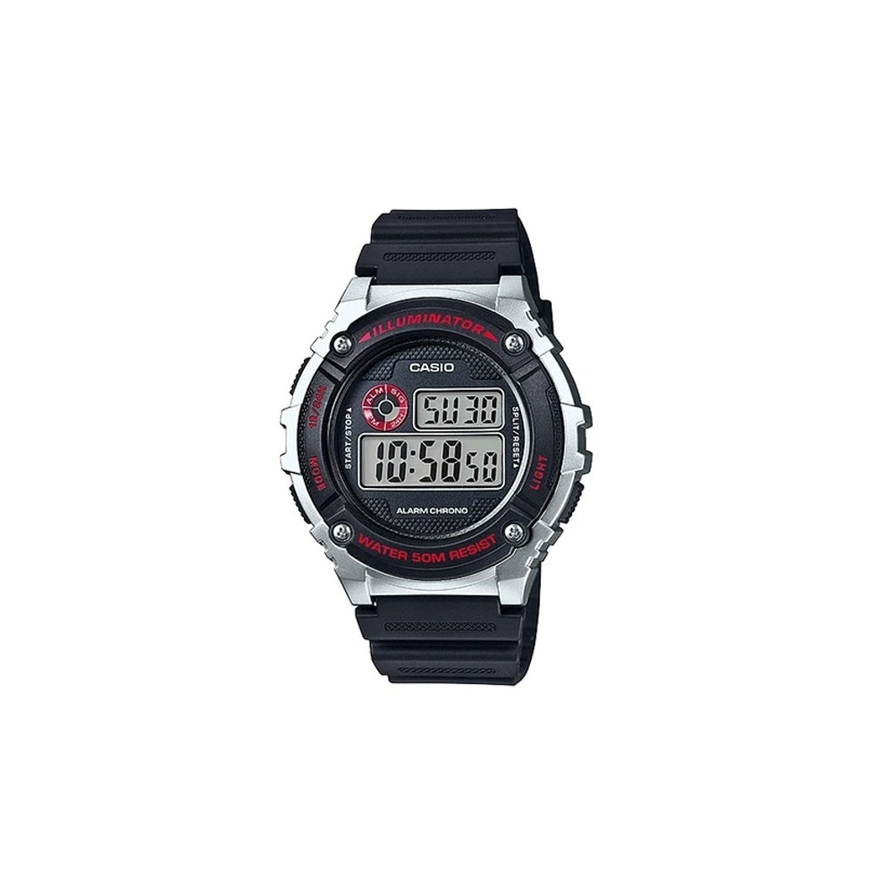 Black & Silver Digital Watch - W216H-1C