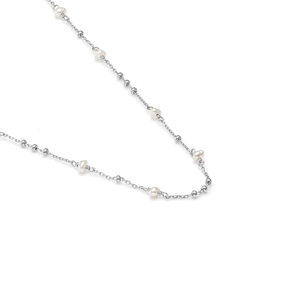 Dotty Necklace Pearl + Silver