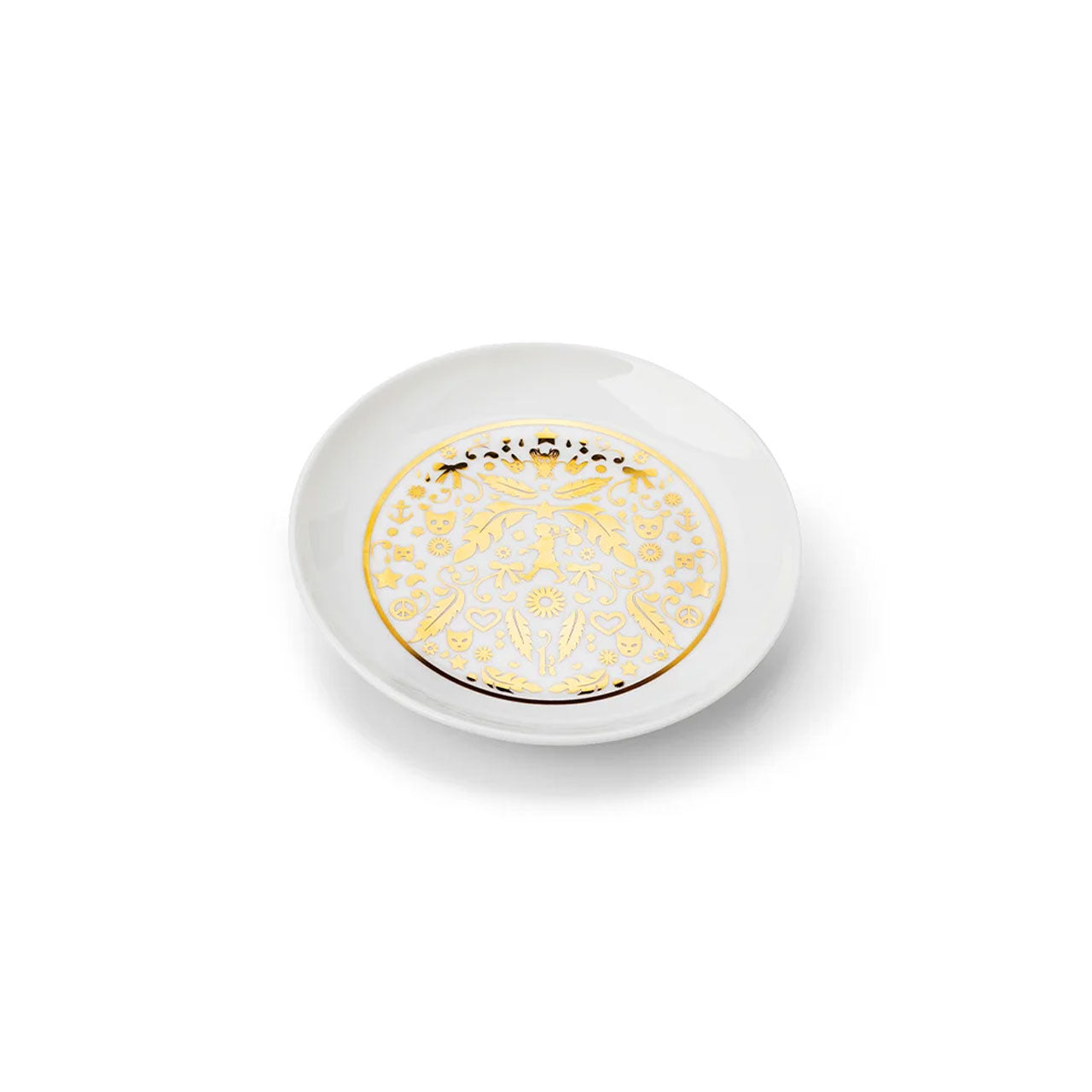Filigree Dish White and Gold