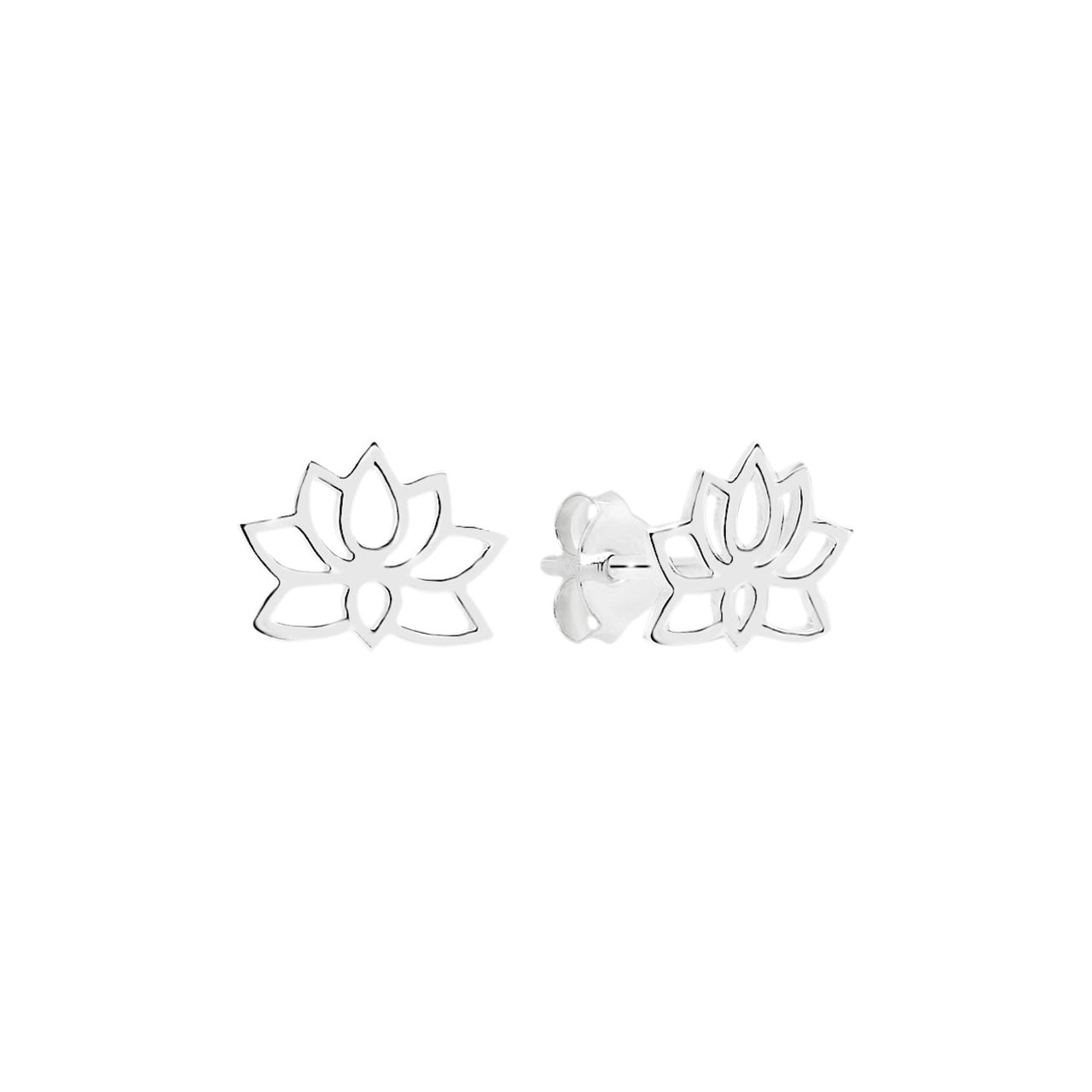 Sterling Silver Lotus Studs