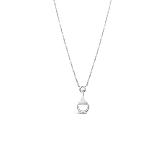 Sterling Silver Snaffle with CZ Ring Pendant