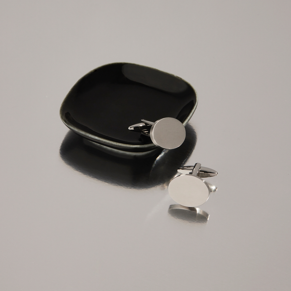 Orion Men's Brushed Stainless Steel Cufflinks