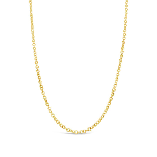 45cm 9k Yellow Gold RCA40UP Plain Cable Chain