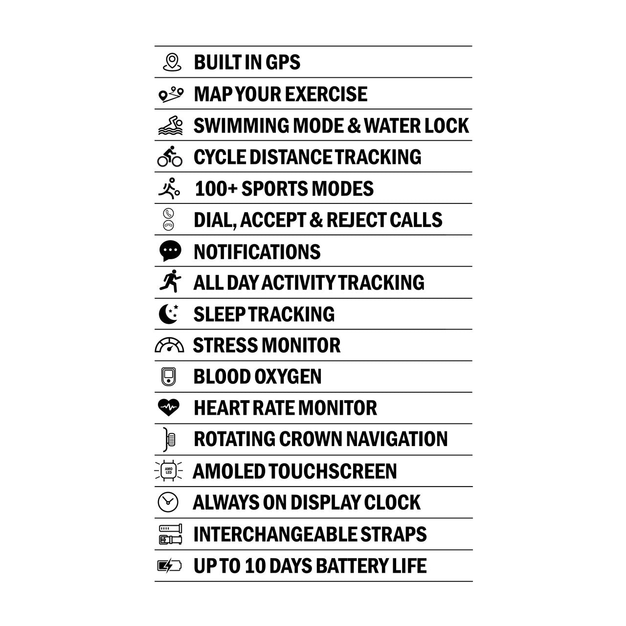 Sekonda Motion Pro GPS Smart Watch | Black Alloy Case & Black Silicone Strap | 30240