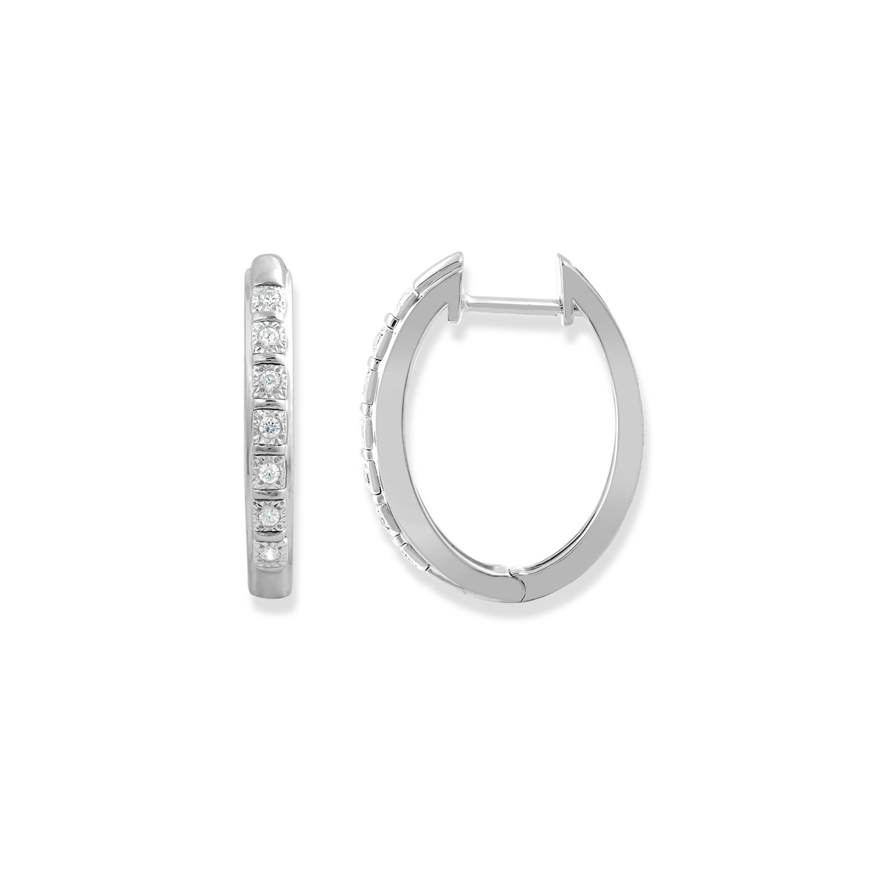 9k White Gold 0.10ct Diamond Huggies