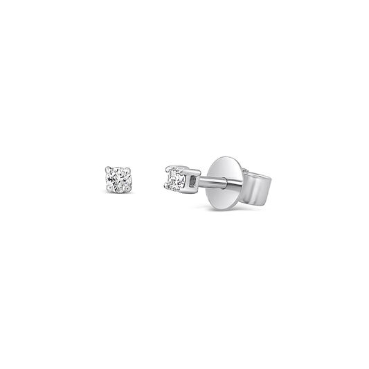 9k White Gold 4 Claw Diamond Stud Earrimgs