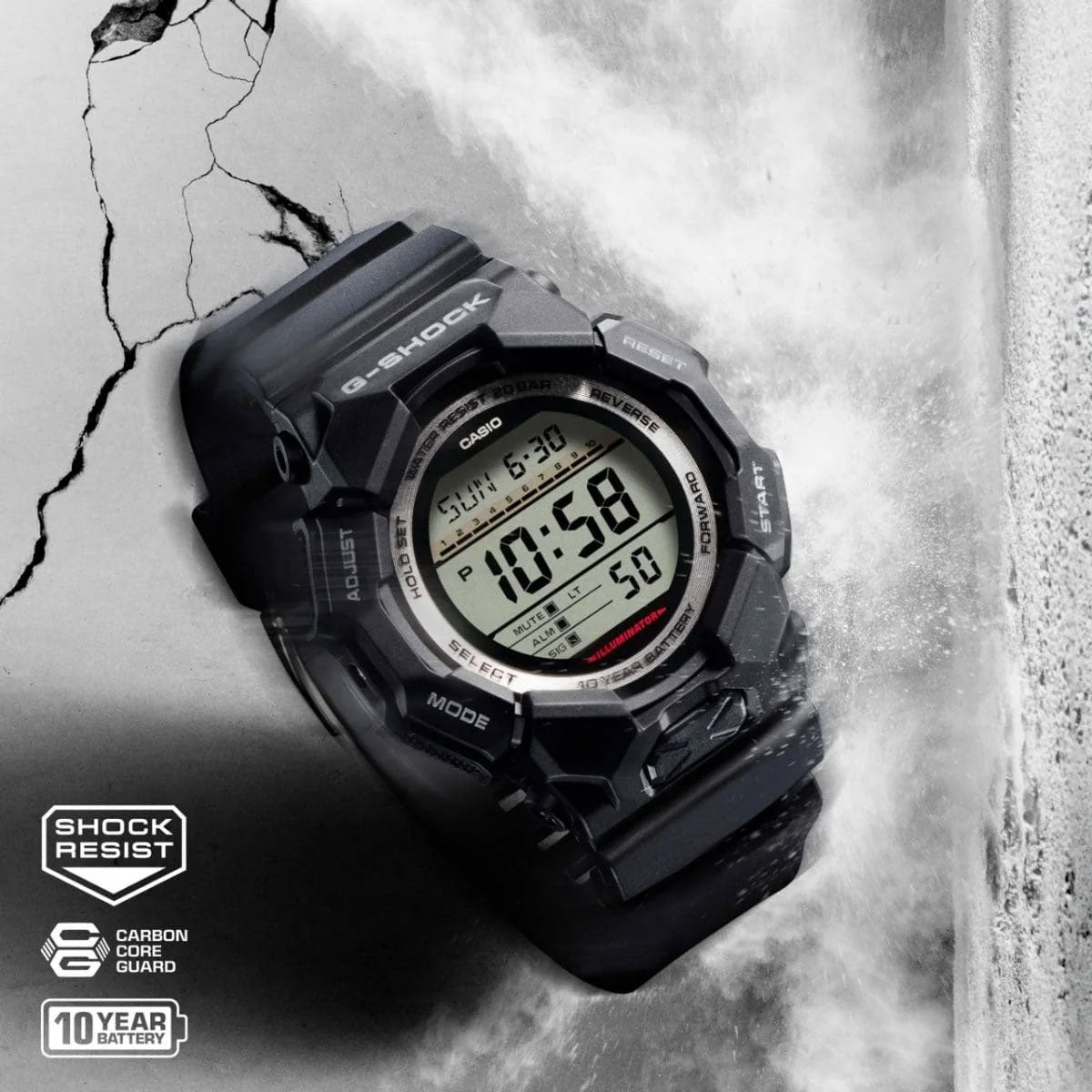 G-Shock - GD-100 Series Rugged Digital Black - GD010-1D