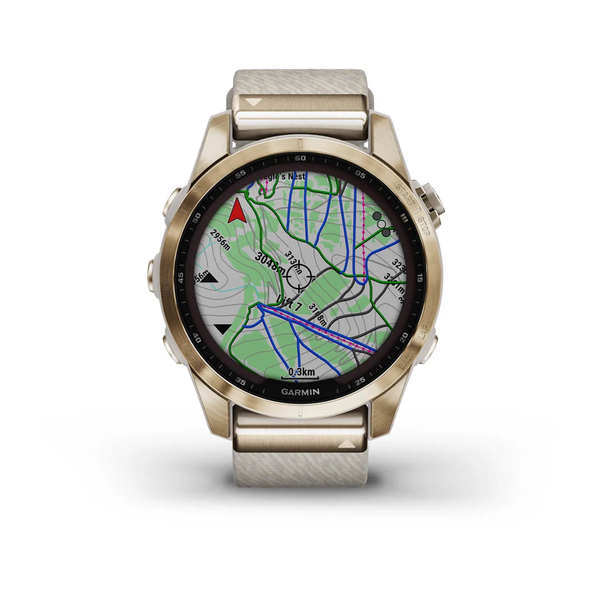 fēnix® 7S – Sapphire Solar Edition - Cream Gold Titanium with Cream Heathered Nylon Band - 010-02539-40