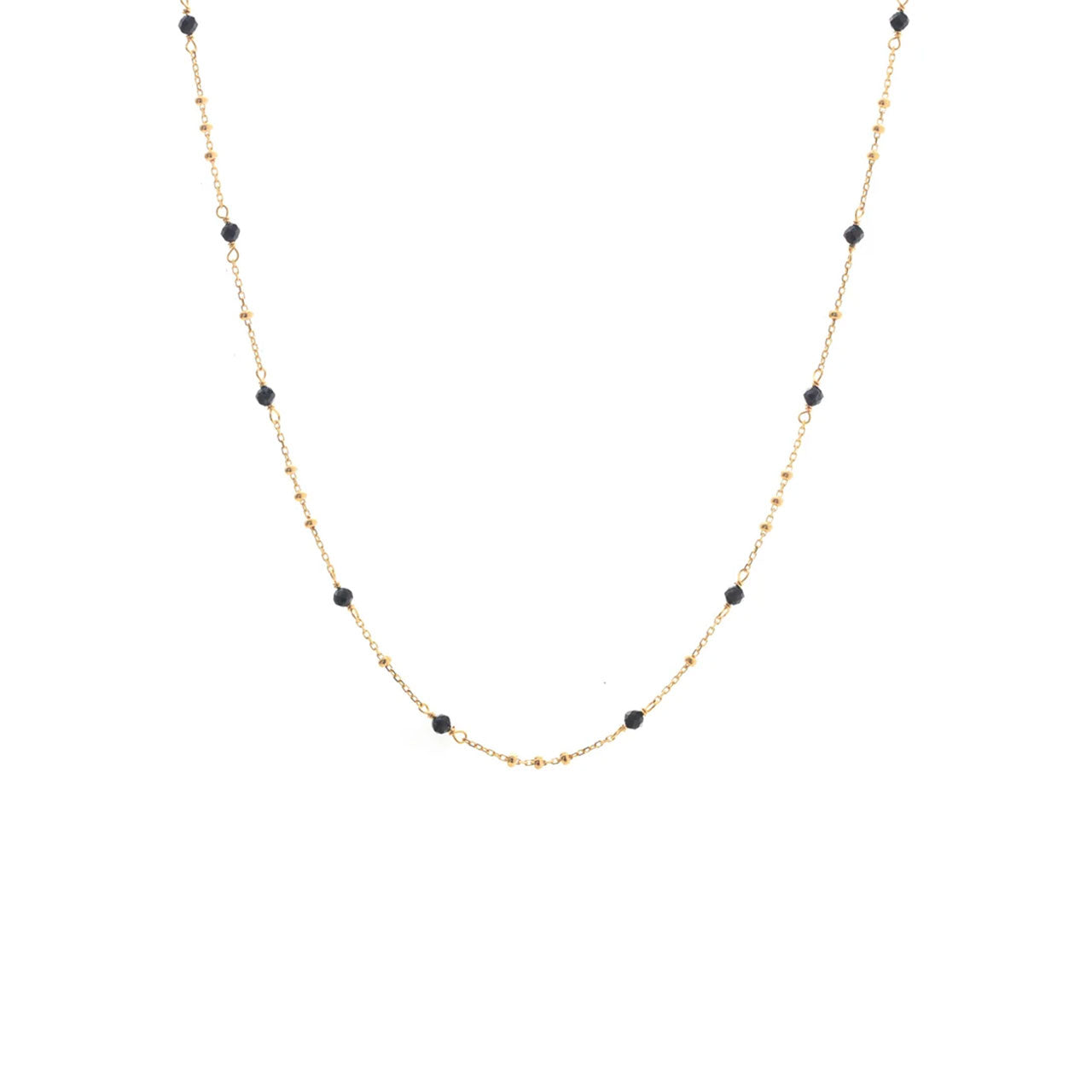 Dotty Necklace Black Spinel + Gold