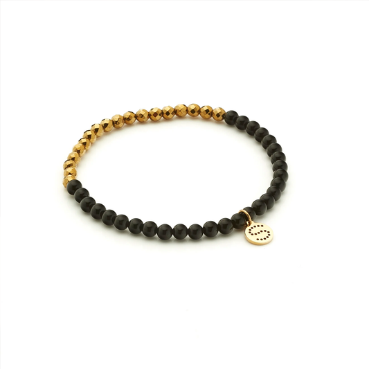 Party At The Front / Bracelet / Black Onyx + Gold