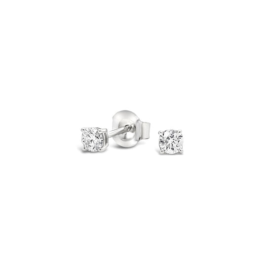 9k White Gold 0.25ct Diamond Solitaire Stud Earrings