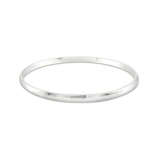 Sterling Silver Half Round 8 1/4" Golf Style Bangle