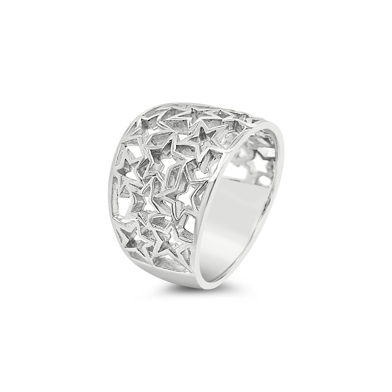 Sterling Silver Multi Star Cutout Ring