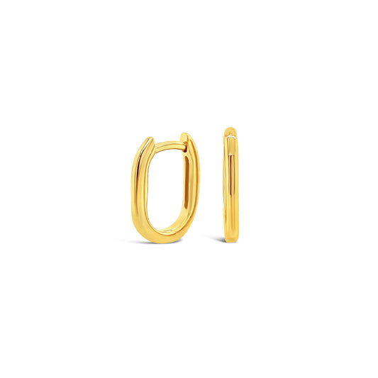 9k Yellow Gold Small Rectangle Huggie Hoop Earrings