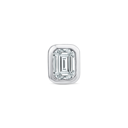9k White Gold 0.10ct Lab Grown Bezel Set Diamond Single Flat Back Earring