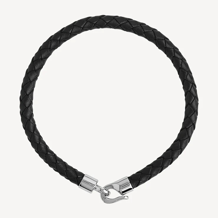 The Mariner Men’s Plaited Leather and Steel Bracelet
