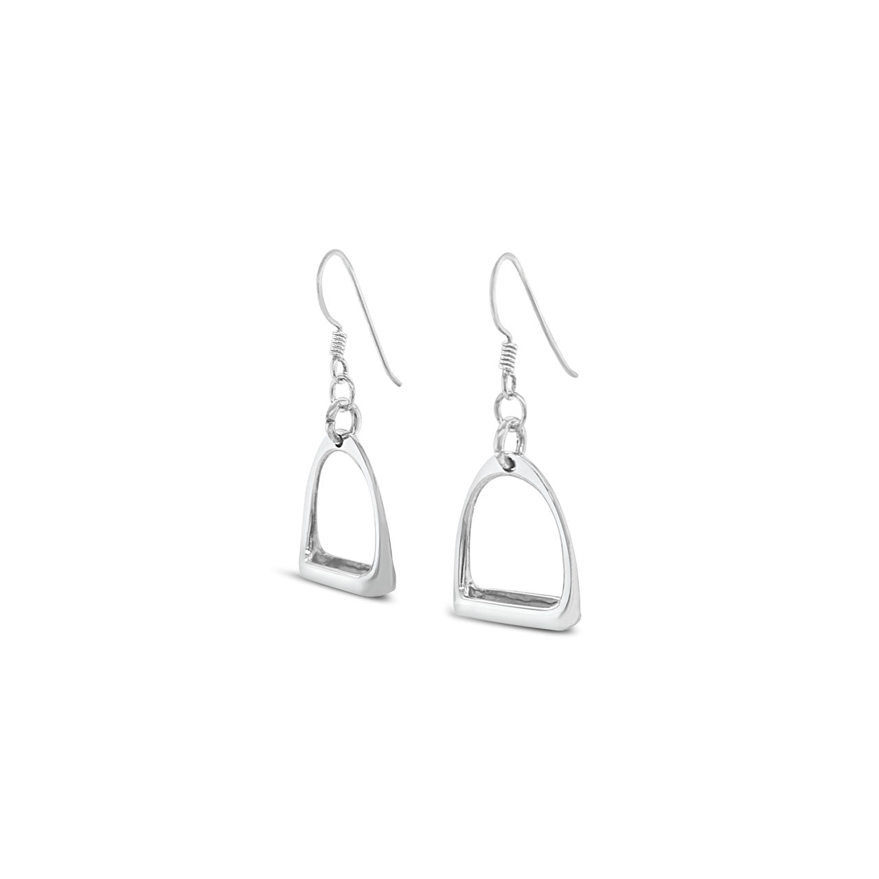 Sterling Silver Medium Stirrup Drop Earrings