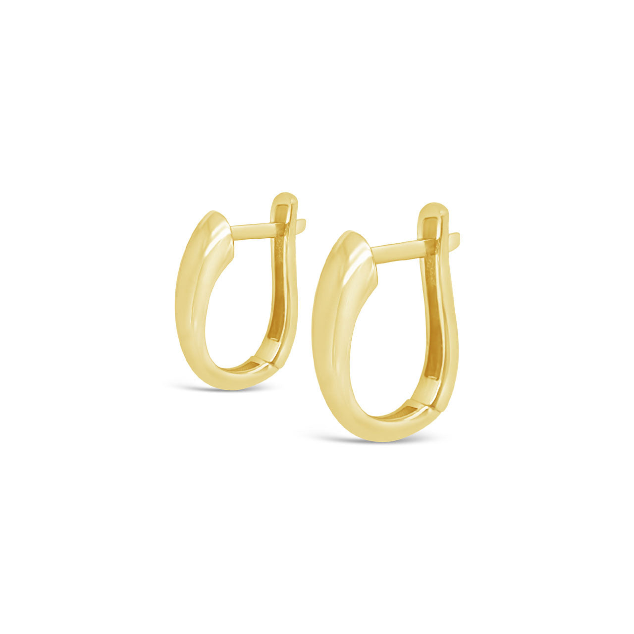 9k Yellow Gold Solid Tapered Hoop Earrings