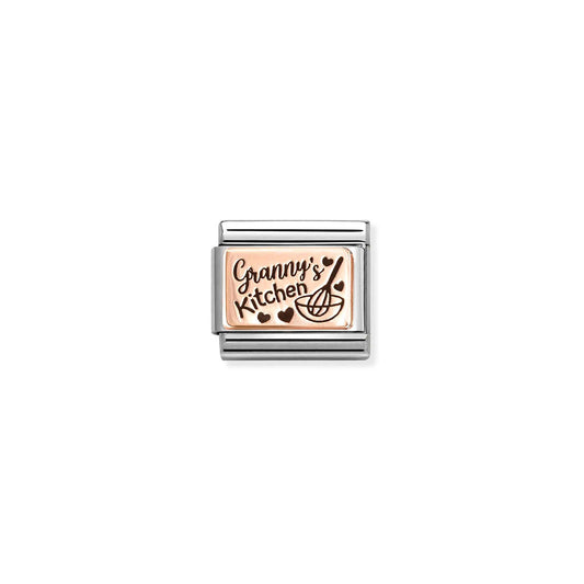 Composable Classic Link 430111/27 Granny Kitchen 9K Rose Gold And Black Enamel