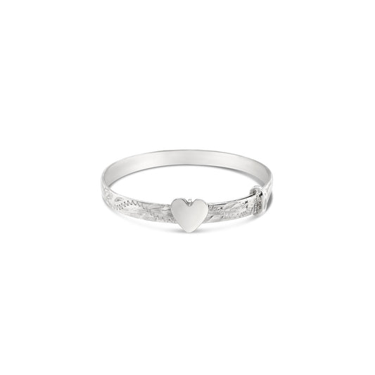 Sterling Silver Hand Engraved Expanding Christening Bangle