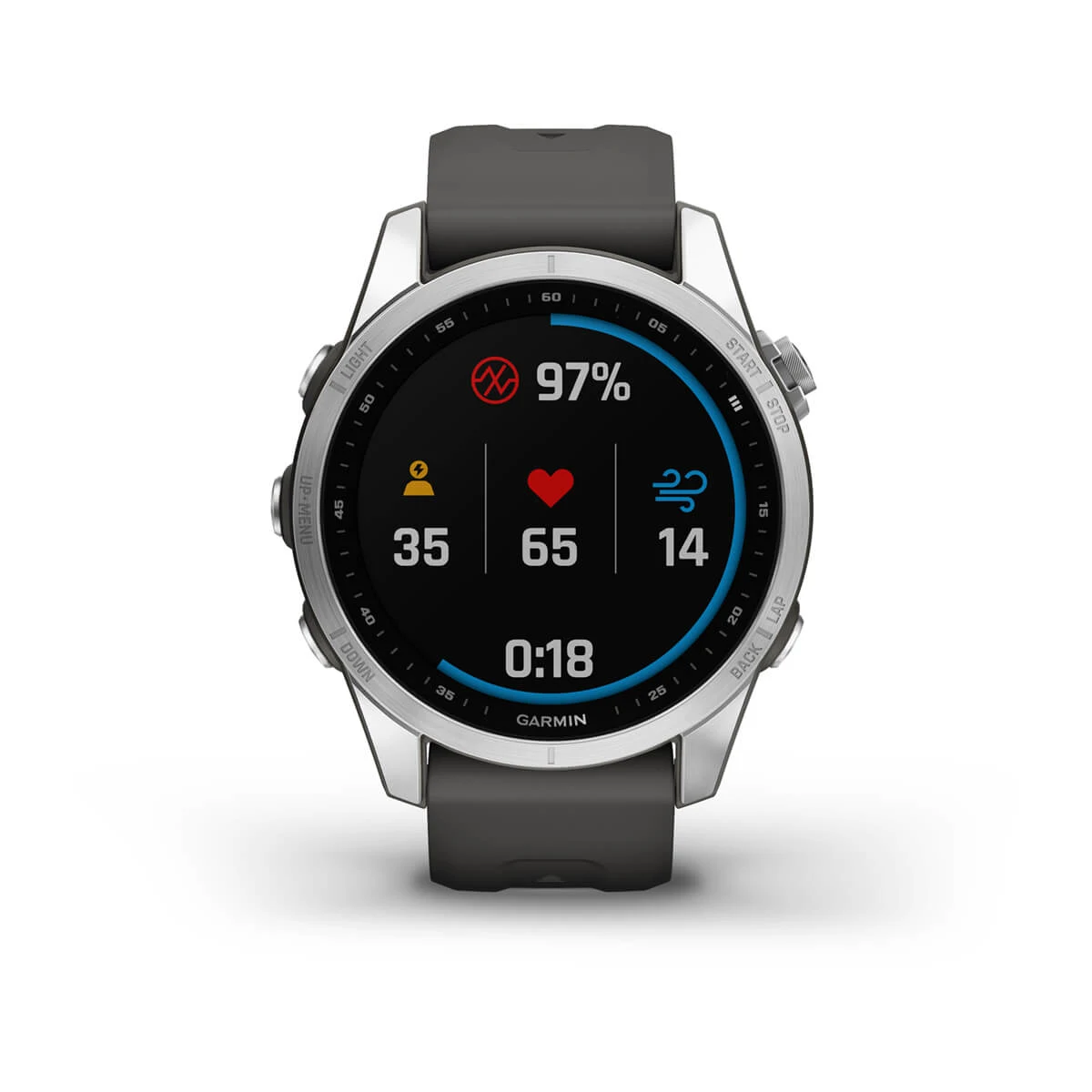 fēnix® 7S – Standard Edition - Silver with Graphite Band - 010-02539-01