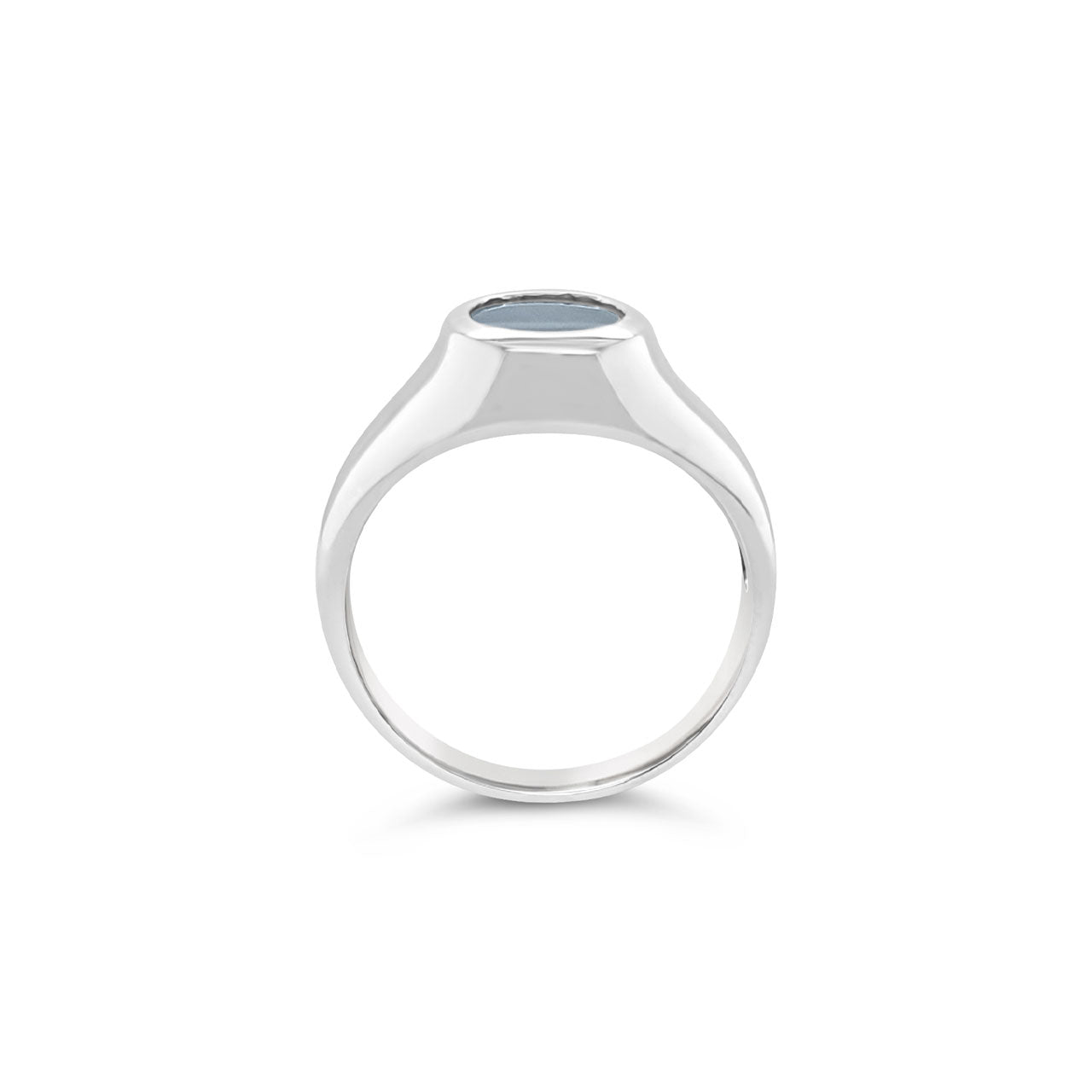 Sterling Silver Oval Blue Opal Dress Ring