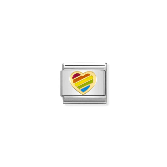 Composable Classic Link 030272/54 Rainbow Heart in 18k Gold