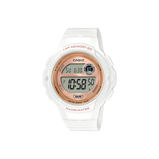Casio Ladies White / Rose Gold Digital Sports Watch - LWS1200H-7A2
