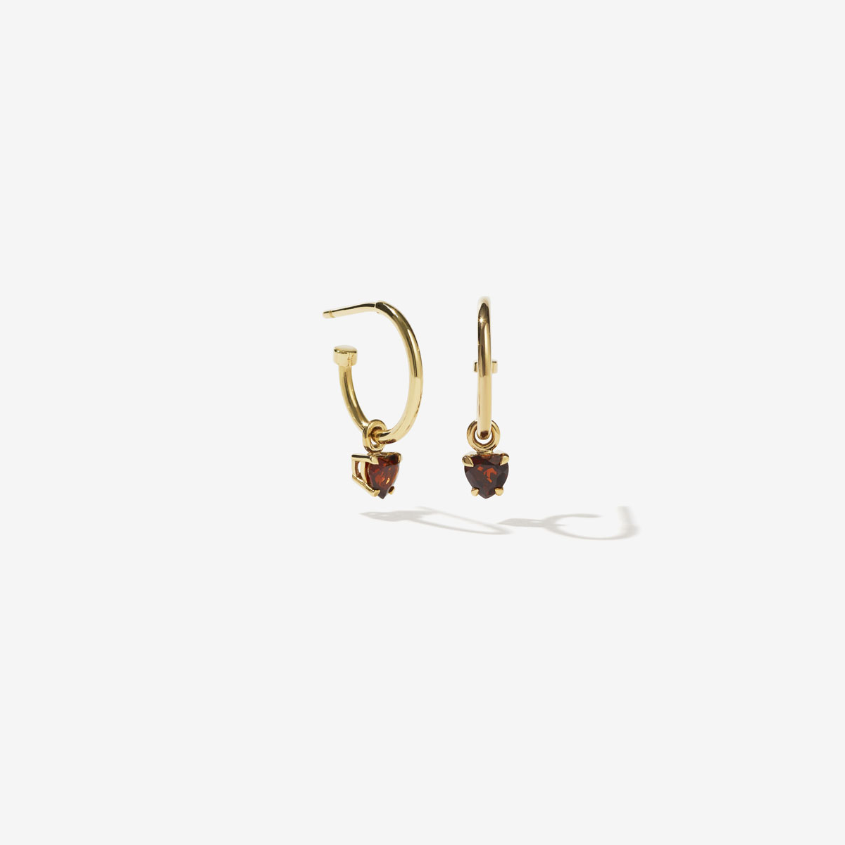 Sterling Silver Gold Plated Micro Heart Jewel Signature Hoops